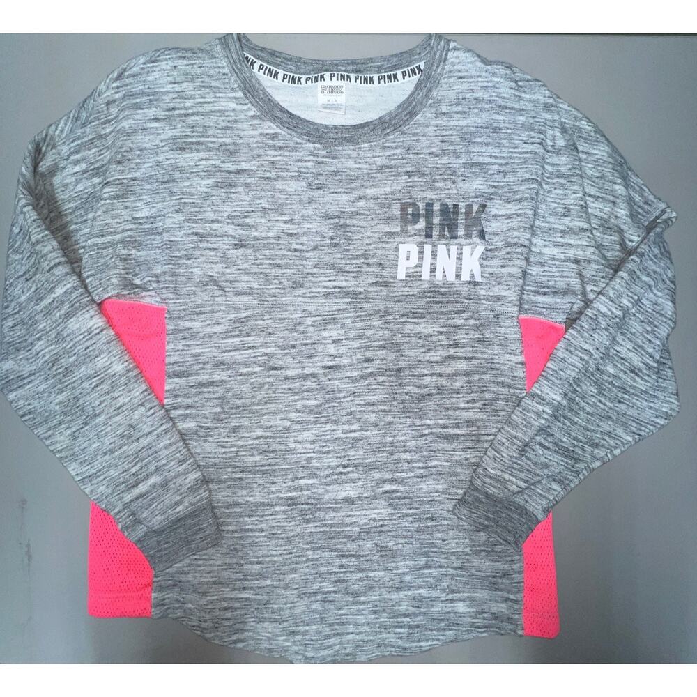 Pink Victoria’s Secret Heather Gray Shirt M oversized EUC